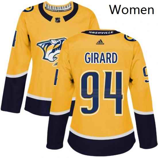 Womens Adidas Nashville Predators 94 Samuel Girard Authentic Gold Home NHL Jersey